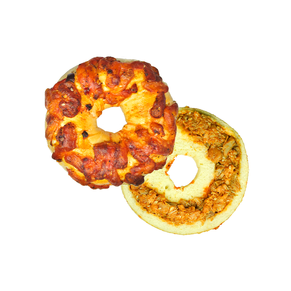Chewy Bagel Base Teng Pepper Chicken Bagel